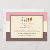 Ice Cream Kids Birthday Party Invitations Kaart (Voorkant)
