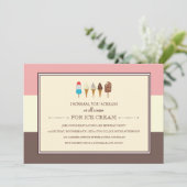 Ice Cream Kids Birthday Party Invitations Kaart (Staand voorkant)