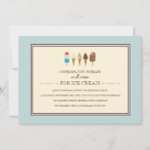 Ice Cream Kids Birthday Party Invitations Kaart (Voorkant)