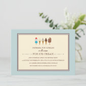 Ice Cream Kids Birthday Party Invitations Kaart (Staand voorkant)