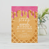 Ice Cream Kids verjaardagsuitnodiging Kaart (Staand voorkant)