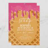 Ice Cream Kids verjaardagsuitnodiging Kaart (Voorkant / Achterkant)