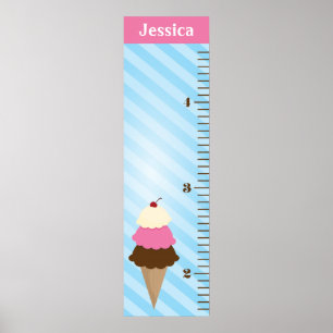 Ice Cream Kinder Growth Chart Poster