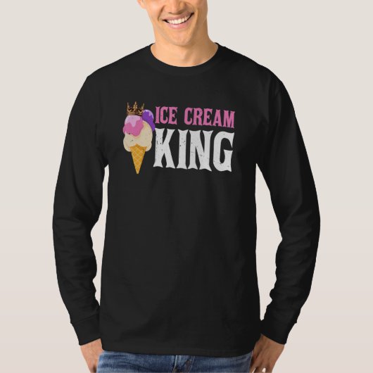 Ice Cream King Gelato   Sorbet Popsicle Mochi T-shirt (Voorkant)