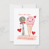 Ice Cream Kleine Traditionele  Valentijn Kaart (Voorkant)