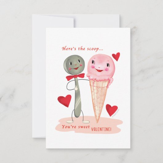 Ice Cream Kleine Traditionele  Valentijn Kaart (Voorkant)
