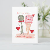 Ice Cream Kleine Traditionele  Valentijn Kaart (Staand voorkant)