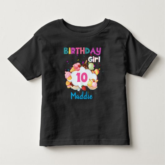Ice Cream Kleurrijke Kegels Verjaardag Meisje Matc Kinder Shirts (Voorkant)