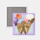"Ice Cream" Koelkast Magnet SQUARE (Voorkant / Achterkant)