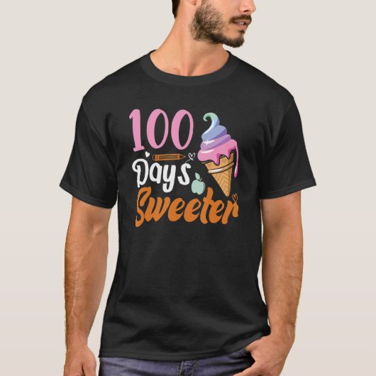 Ice Cream Kone 100 dagen schoolleraar meisjes B T-shirt (Voorkant)