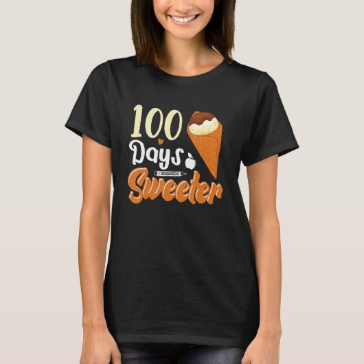 Ice Cream Kone 100 dagen schoolleraar meisjes B T-shirt (Voorkant)