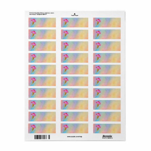 Ice Cream Kone Return Address Label (Full Sheet)