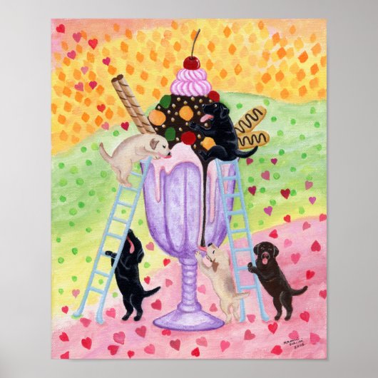 Ice Cream Labradors Artwork Poster (Voorkant)