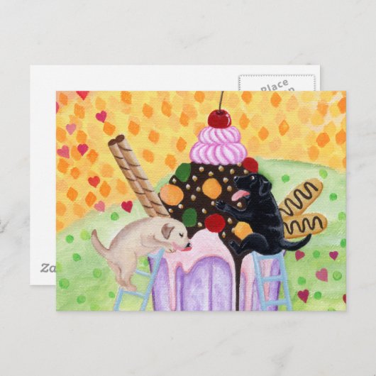 Ice Cream Labradors Briefkaart (Voorkant / Achterkant)