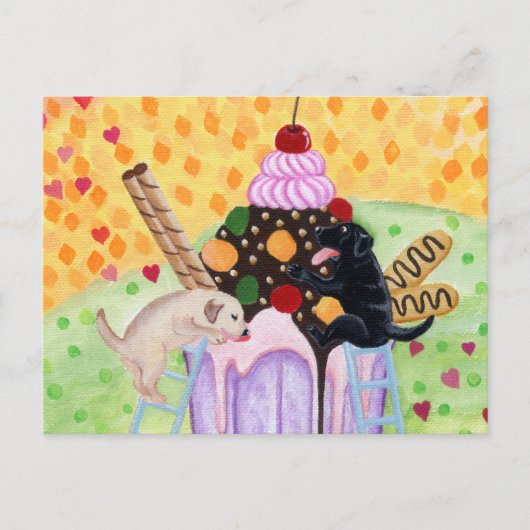 Ice Cream Labradors Briefkaart (Voorkant)