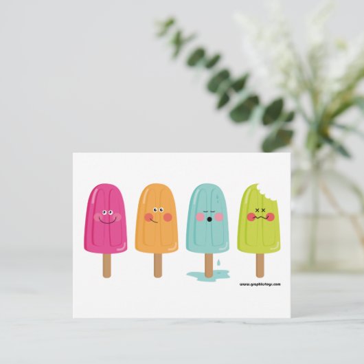 ice cream le card briefkaart (Staand voorkant)