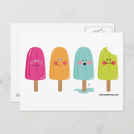 ice cream le card briefkaart (Voorkant / Achterkant)