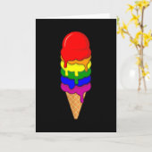 Ice Cream LGBT Pride Month LGBTQ Rainbow Flag Kaart (Gele Bloem)