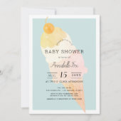 Ice Cream Lichtblauw Jongen Baby shower Kaart (Voorkant)