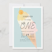 Ice Cream Light Blue 1e verjaardag Kaart (Voorkant)