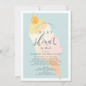 Ice Cream Light Blue Boy Baby shower per post Kaart (Voorkant)