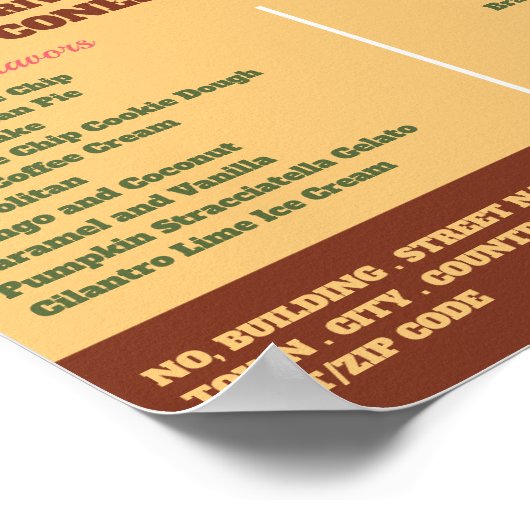 Ice Cream Logo, Ice Cream Parlor Adverteren Poster (Hoek)