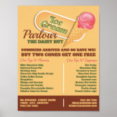 Ice Cream Logo, Ice Cream Parlor Adverteren Poster (Voorkant)