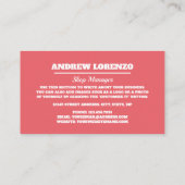 Ice Cream Logo, Ice Cream Parlor Visitekaartje (Achterkant)