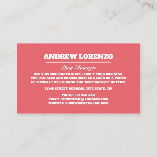 Ice Cream Logo, Ice Cream Parlor Visitekaartje (Achterkant)