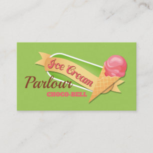 Ice Cream Logo, Ice Cream Parlor Visitekaartje