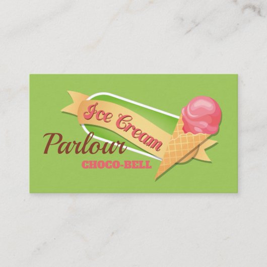 Ice Cream Logo, Ice Cream Parlor Visitekaartje (Voorkant)