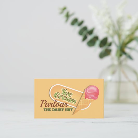 Ice Cream Logo, Ice Cream Parlor Visitekaartje (Staand voorkant)