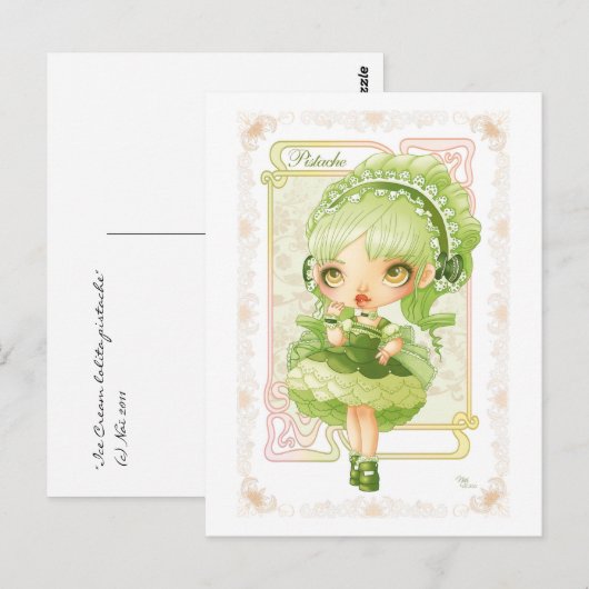 Ice Cream Lolita Pistache Briefkaart (Voorkant / Achterkant)