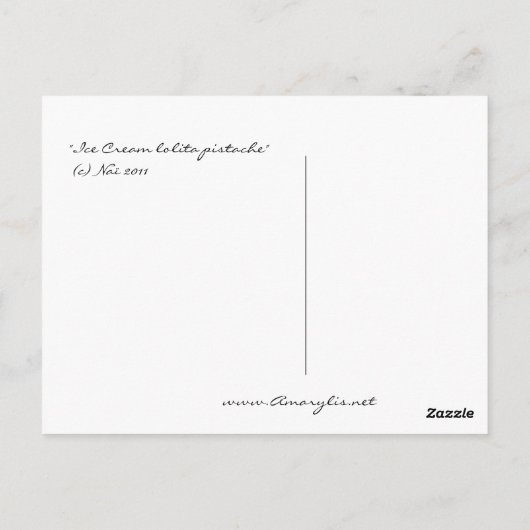 Ice Cream Lolita Pistache Briefkaart (Achterkant)