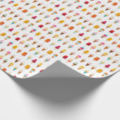 Ice Cream & Lollies Kleurrijk Koel Voedsel  Cadeaupapier (Hoek)