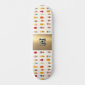Ice Cream Lollies Monogrammed Retro Seaside Fun Persoonlijk Skateboard (Voorkant)
