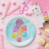 Ice Cream Lollipop en Snoep Papieren Bordje (Feest)