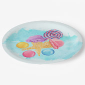 Ice Cream Lollipop en Snoep Papieren Bordje (Gekanteld)