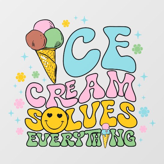 Ice Cream lost alles op Raamsticker (Vel)