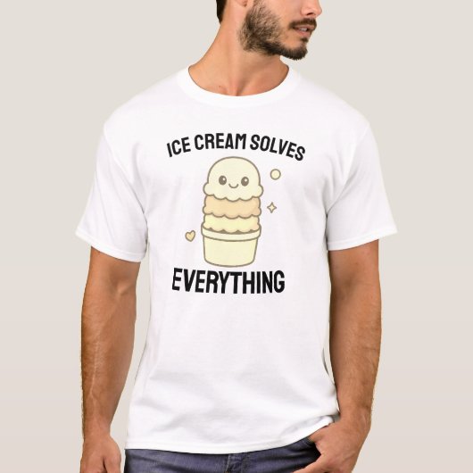 Ice Cream lost alles op T-shirt (Voorkant)