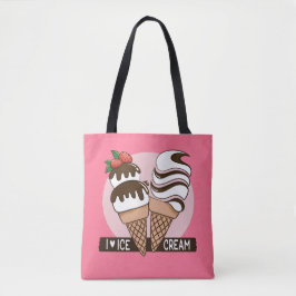 Ice Cream Lover aangepaste kleurenzakken Tote Bag