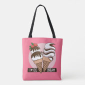 Ice Cream Lover aangepaste kleurenzakken Tote Bag (Achterkant)