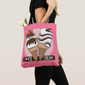 Ice Cream Lover aangepaste kleurenzakken Tote Bag (Dichtbij)