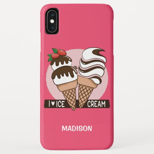 Ice Cream Lover, aangepaste naam en telefoongespre Case-Mate iPhone Case (Achterkant)