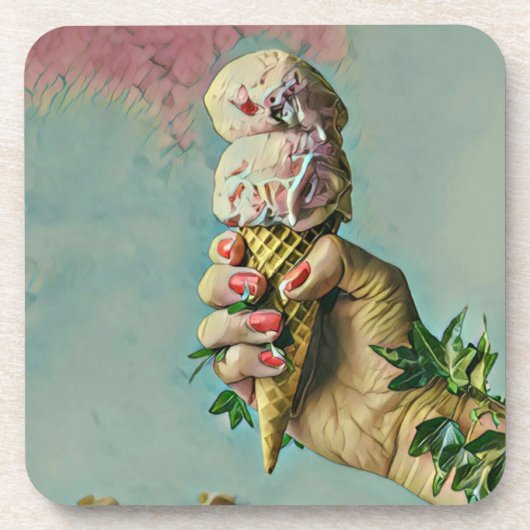 Ice cream lover gift bier onderzetter (Voorkant)
