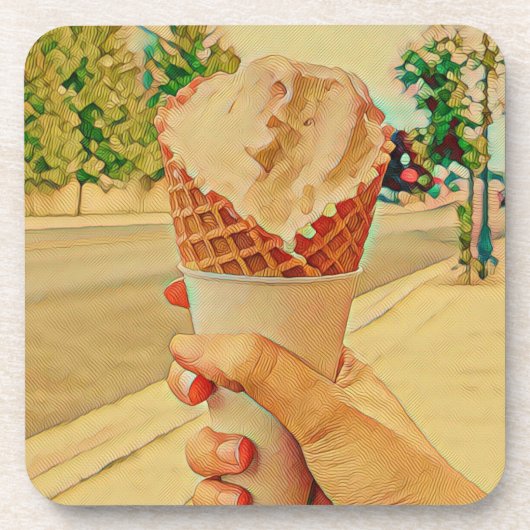 Ice cream lover gift bier onderzetter (Voorkant)