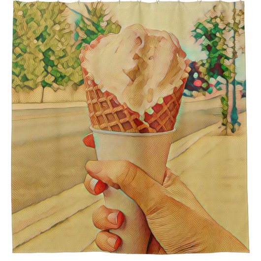 Ice cream lover gift douchegordijn (Voorkant)