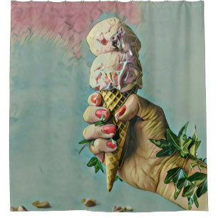 Ice cream lover gift douchegordijn
