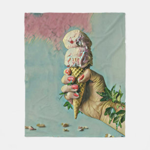 Ice cream lover gift fleece deken