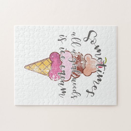 Ice Cream Lover Gift Girl heeft ijscream nodig Legpuzzel (Horizontaal)